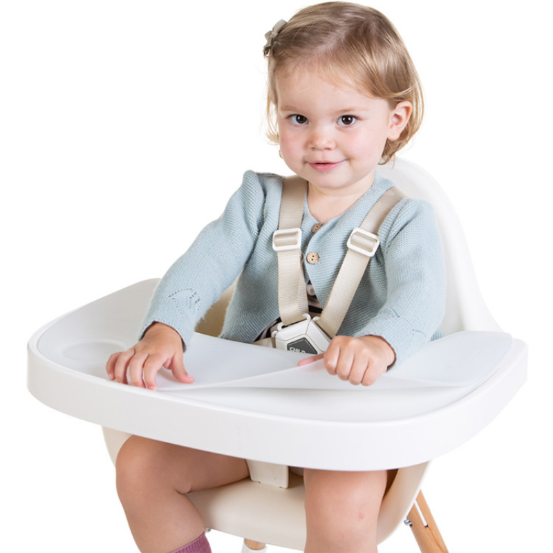 Tablette de repas amovible + protection pour chaise haute Evolu 2 ou Evolu One.80° blanc (Childhome) - Image 3