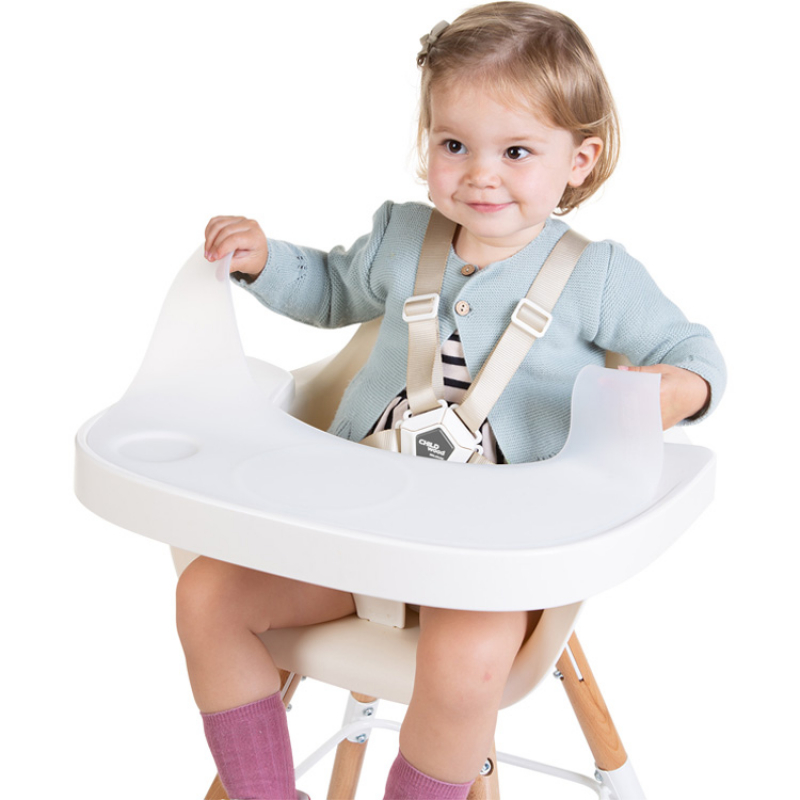 Tablette de repas amovible + protection pour chaise haute Evolu 2 ou Evolu One.80° blanc (Childhome) - Image 4