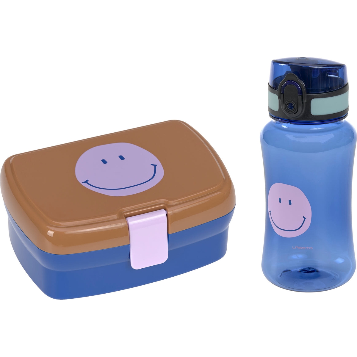 Set lunchbox et gourde Little Gang Caramel-blue Lässig