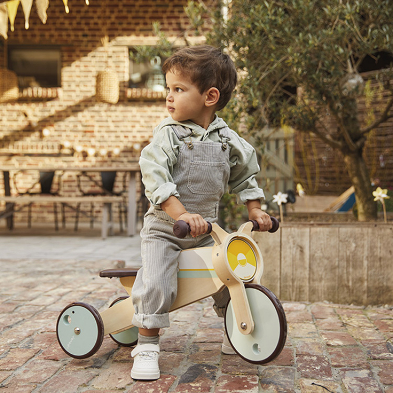 Porteur Tricycle Moto & Jouet à Bascule en Bois Evolutif Janod