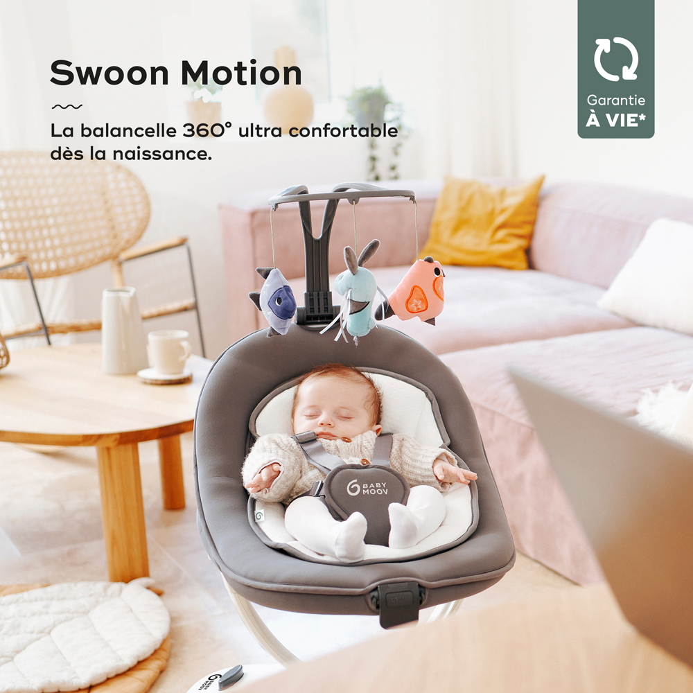 Babymoov Swoon Motion - Balançoire bébé - Zinc