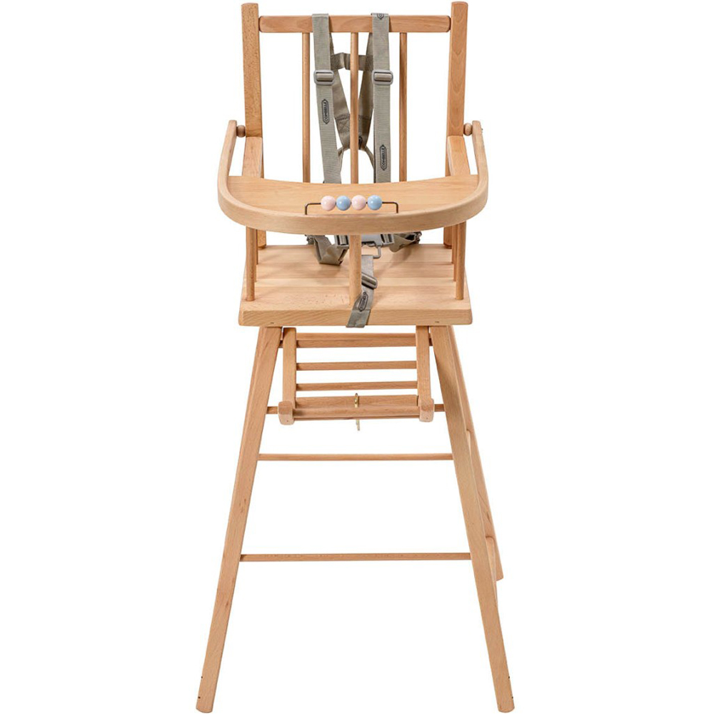 Chaise haute traditionnelle André vernis naturel (Combelle) - Image 1