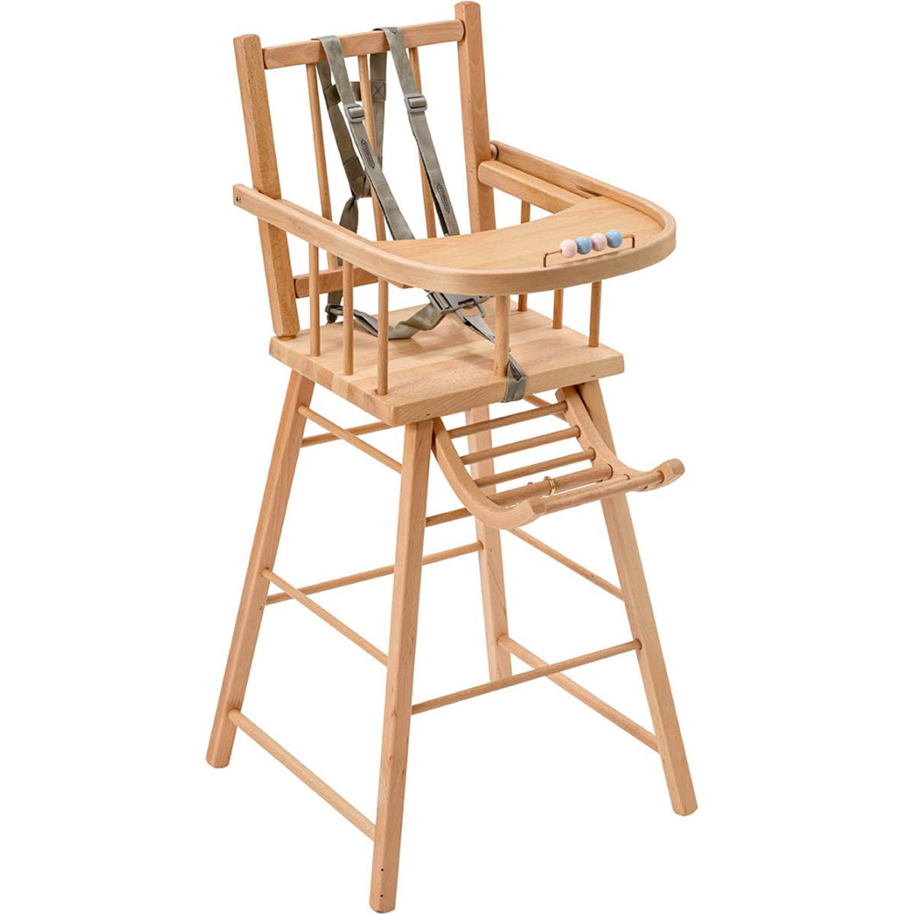 Chaise haute traditionnelle André vernis naturel (Combelle) - Image 2